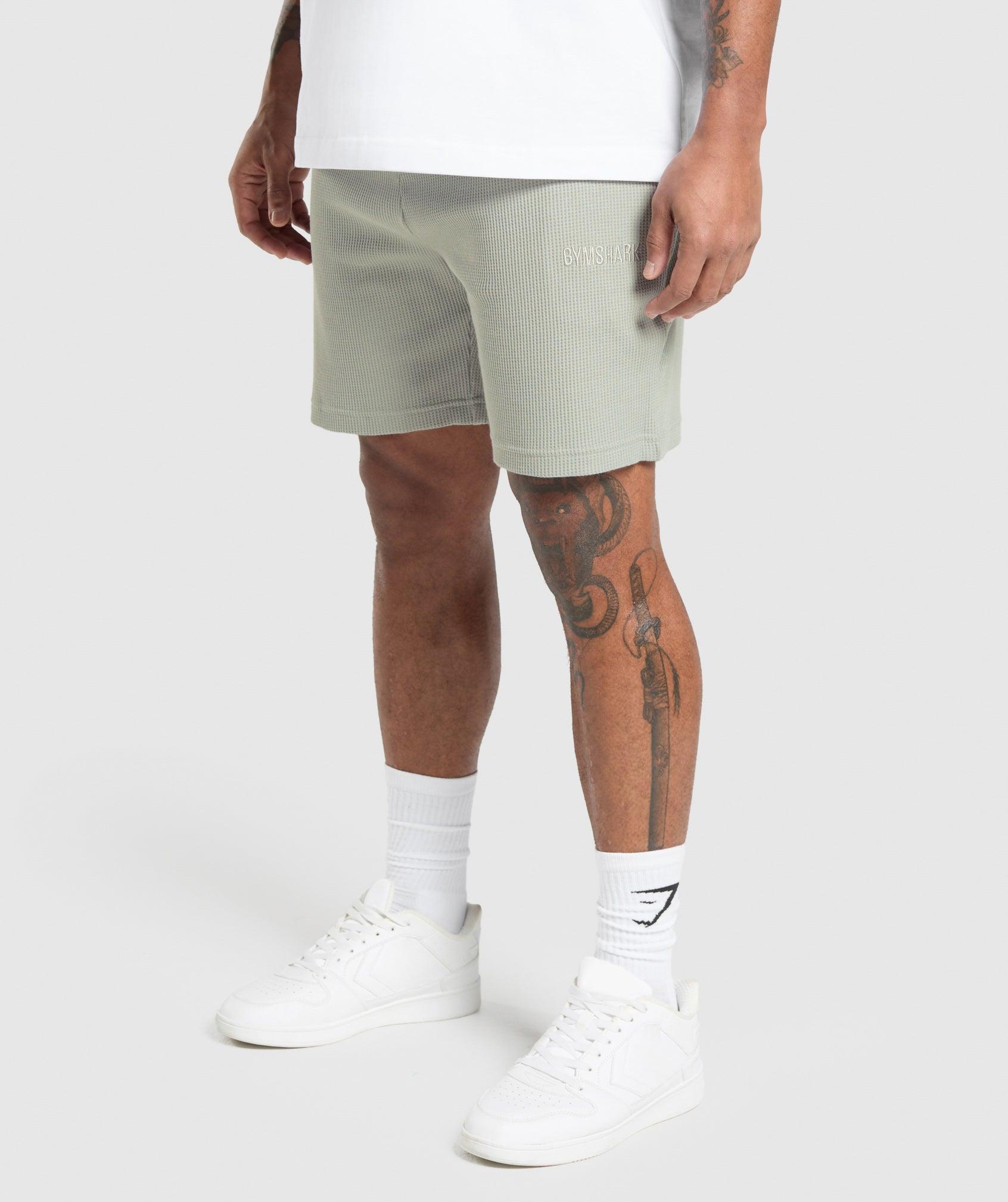 Gymshark Waffle Shorts - Stone Grey Male Product Image