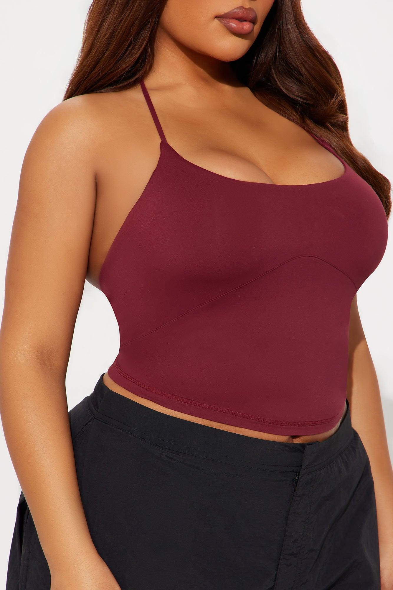 Second Skin Double Lined Cut Out Halter Top - Wine Female Product Image