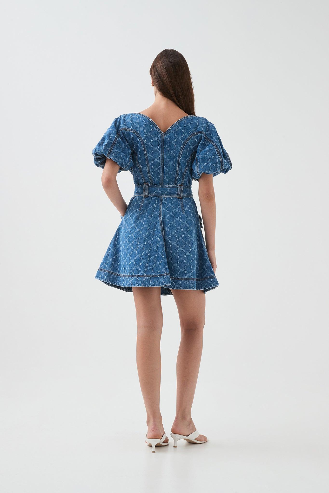 Check Denim Mini Dress Product Image