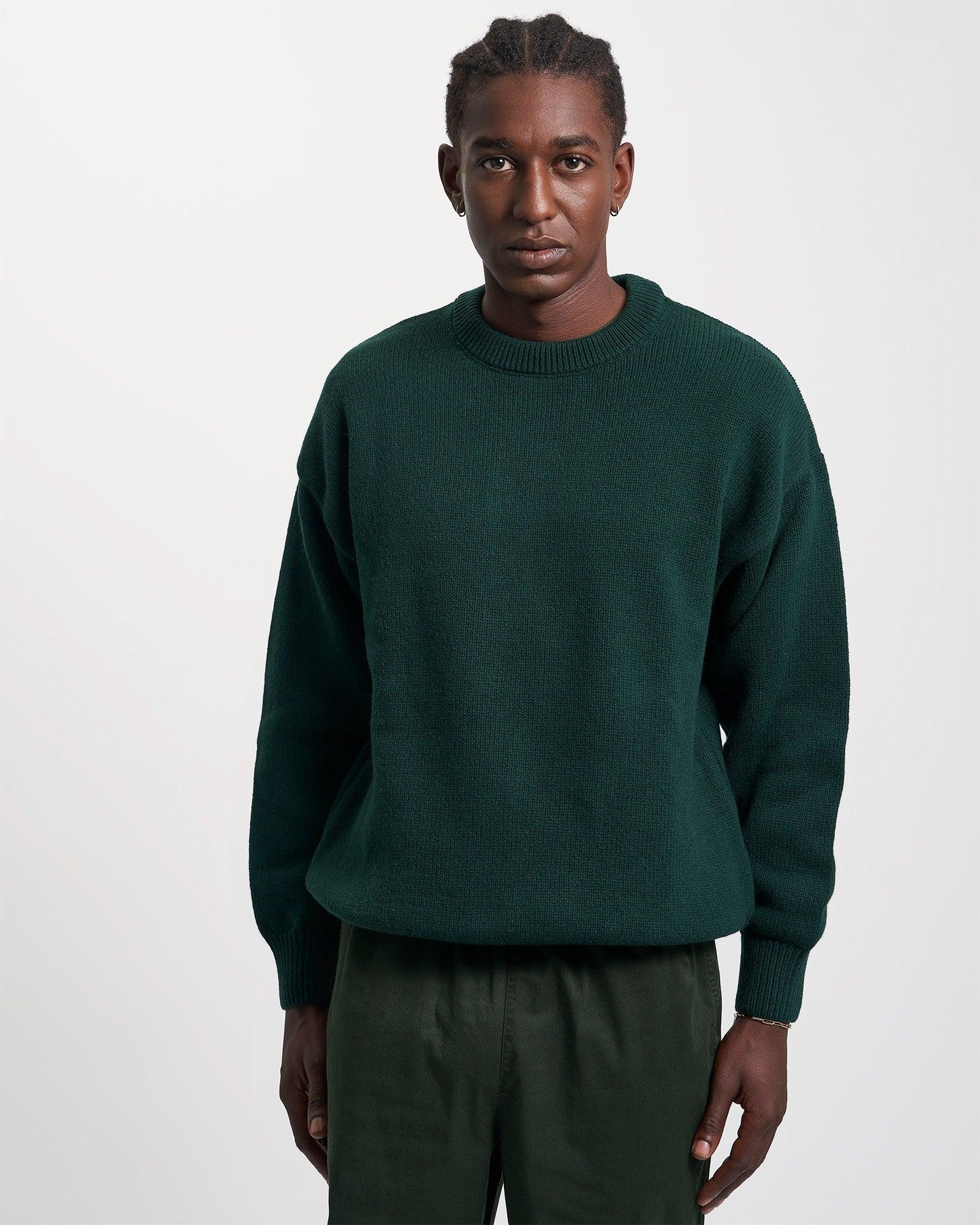 Oversized Merino Wool Crew - Lava Grey Product Image
