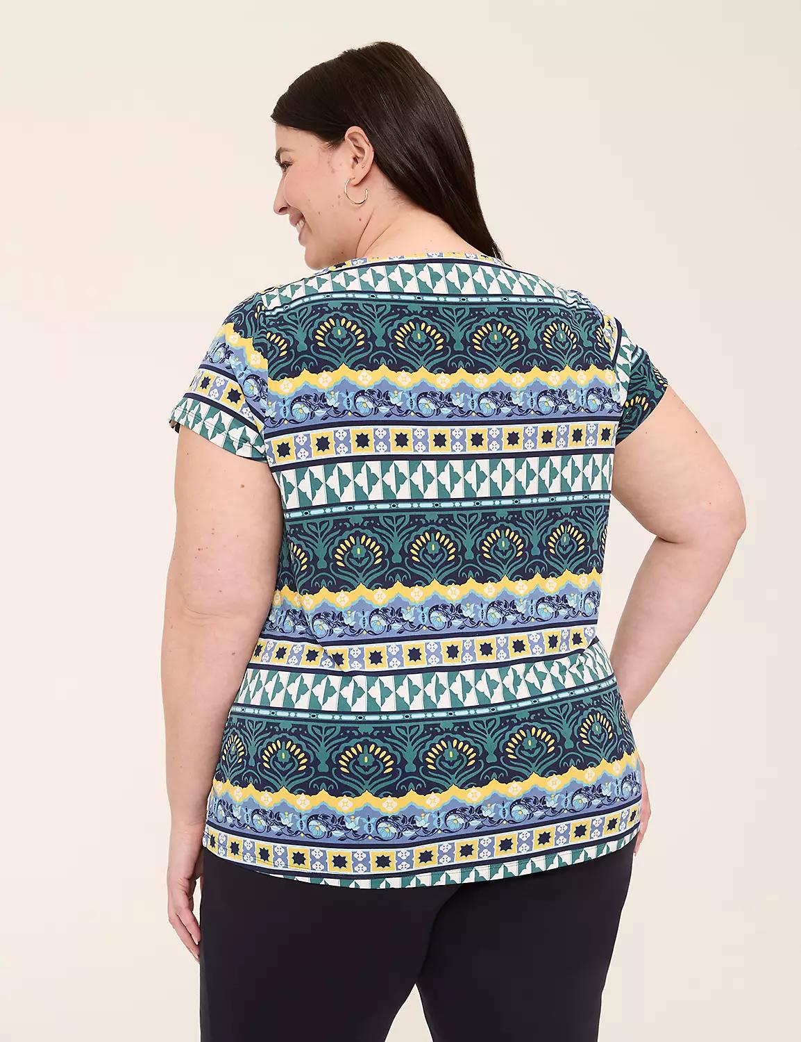 Cap-Sleeve Pleat-Front Top Product Image