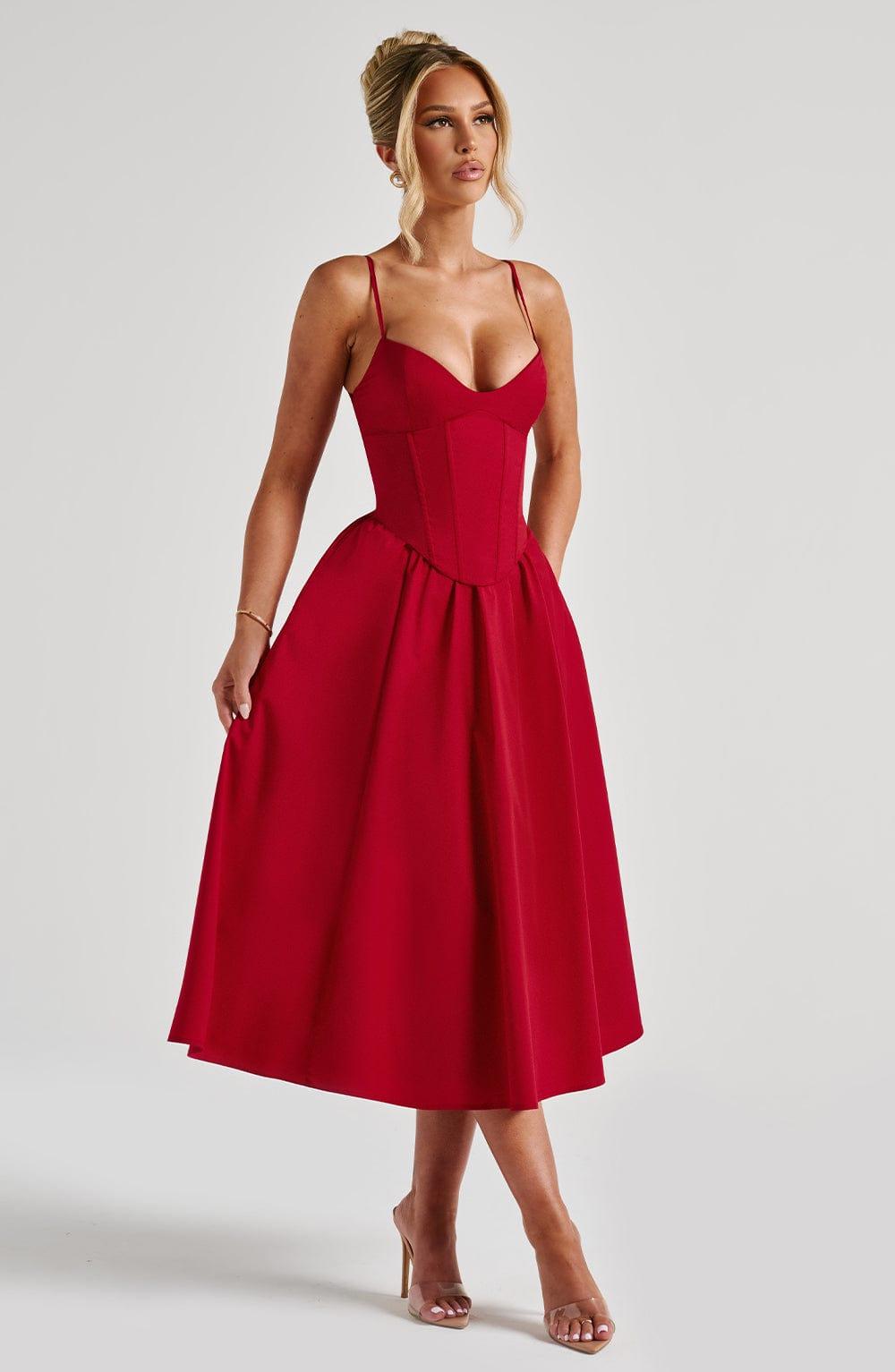 Mariella Midi Dress - Red Product Image