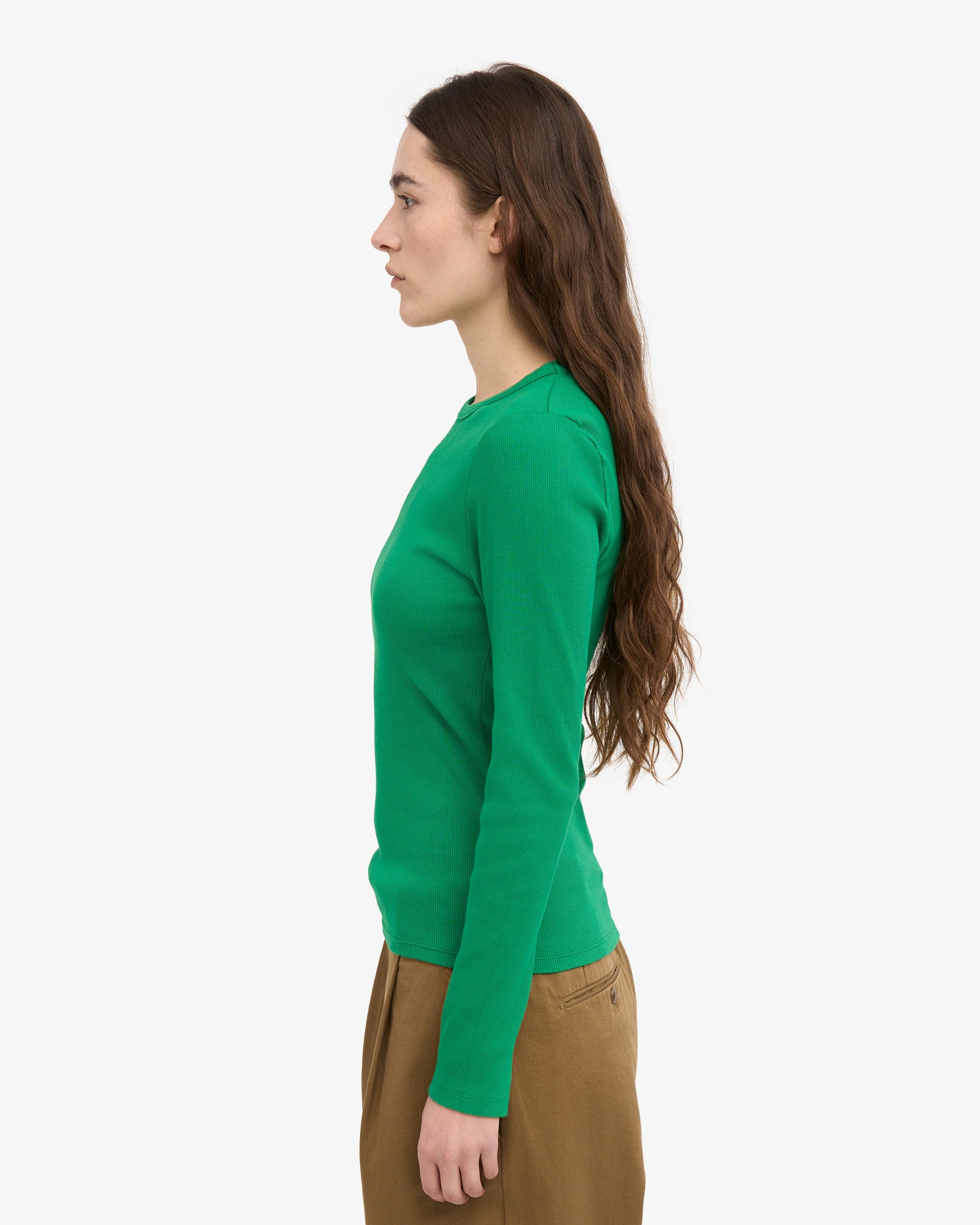 Women Organic Rib LS T-Shirt - Kelly Green Product Image