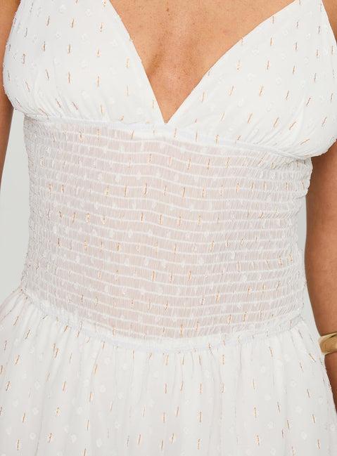 Guessing Game Ruched Romper White Product Image