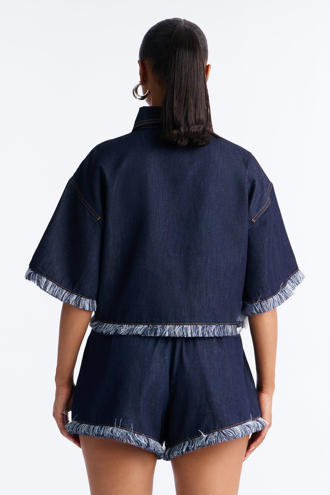Farina Fringe Short Set - Dark Wash Female Product Image