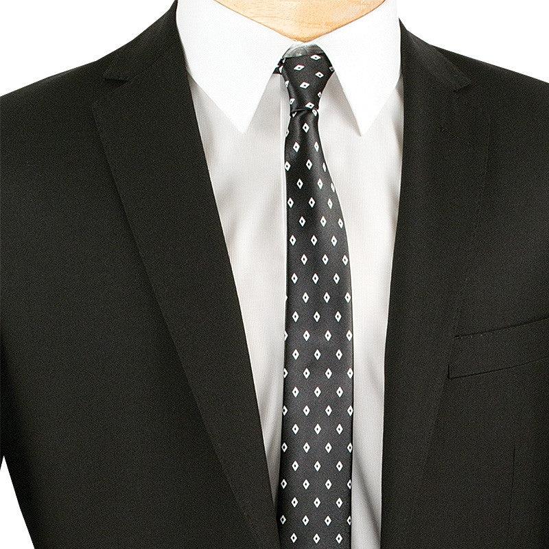 Slim Fit Men's Suit 2 Piece 2 Button in Black Male Product Image