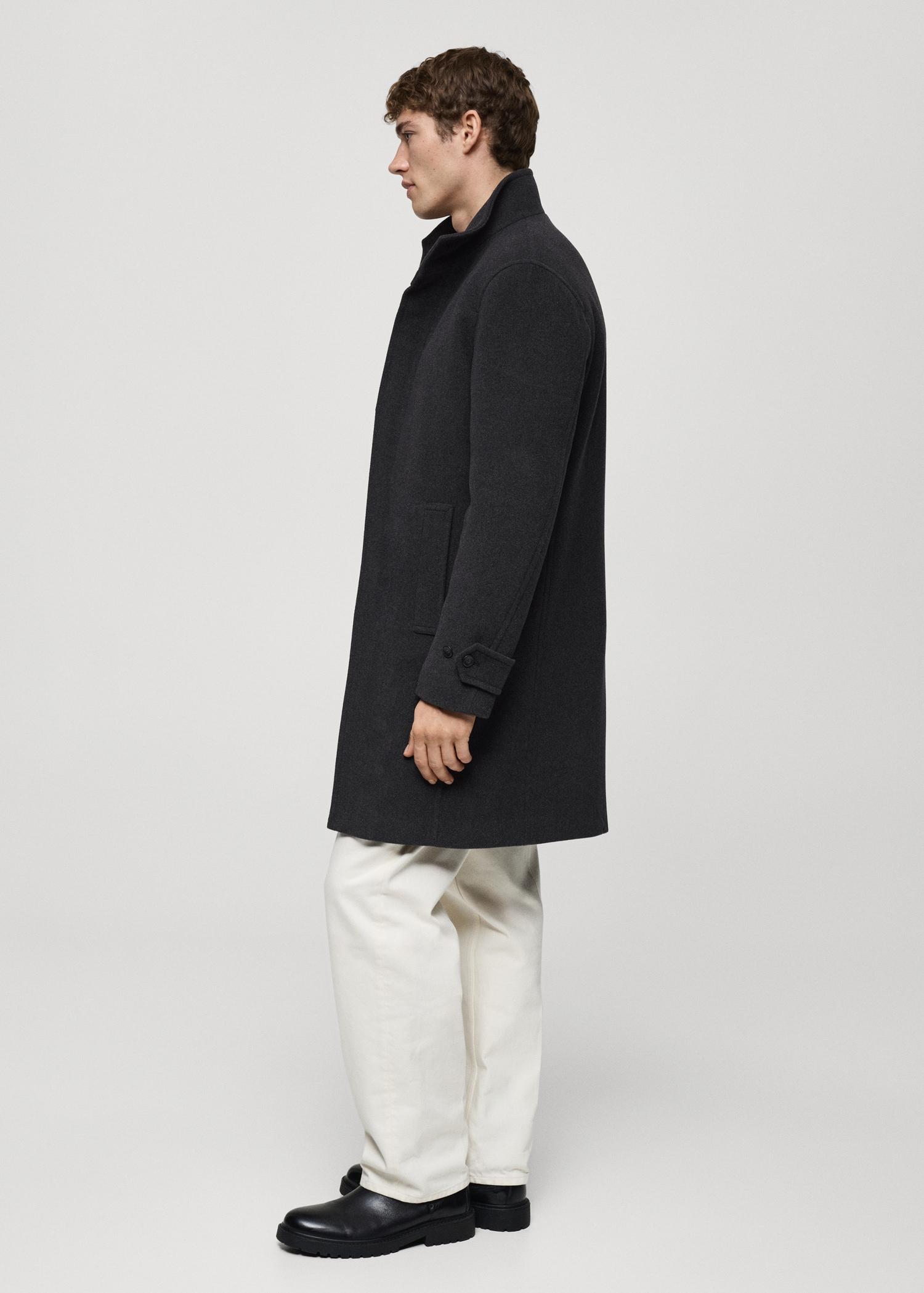 Quilted wool inner coat - Men | MANGO USA Product Image