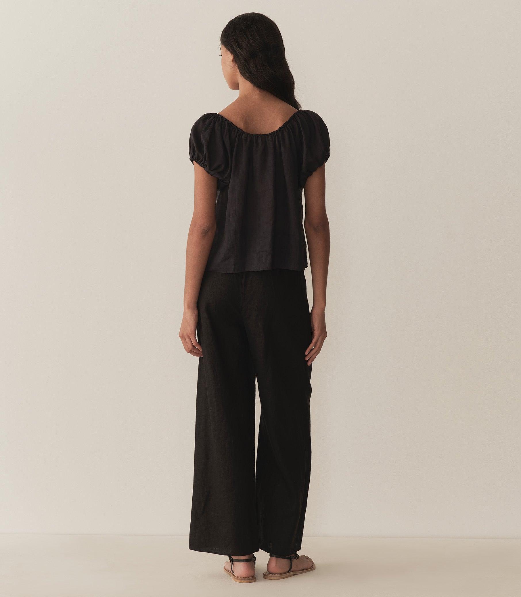 LAVON LINEN PANT -- BLACK Product Image