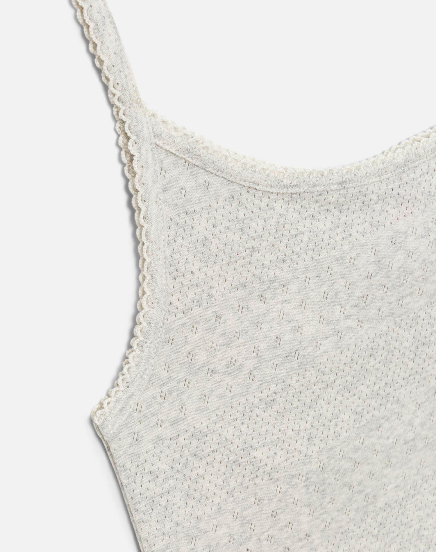 Hanes Pointelle Jolie Tank - Heather Grey Female Product Image