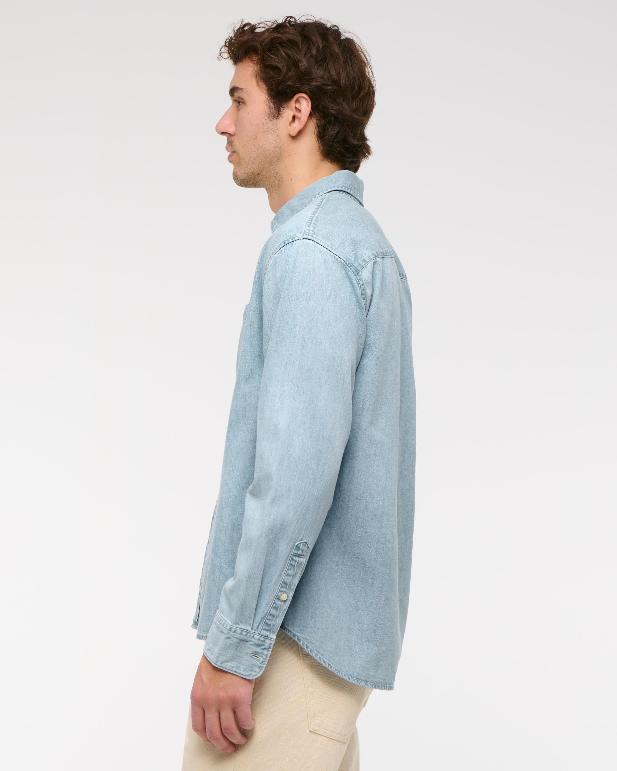 Denim Button-Up Shirt Product Image