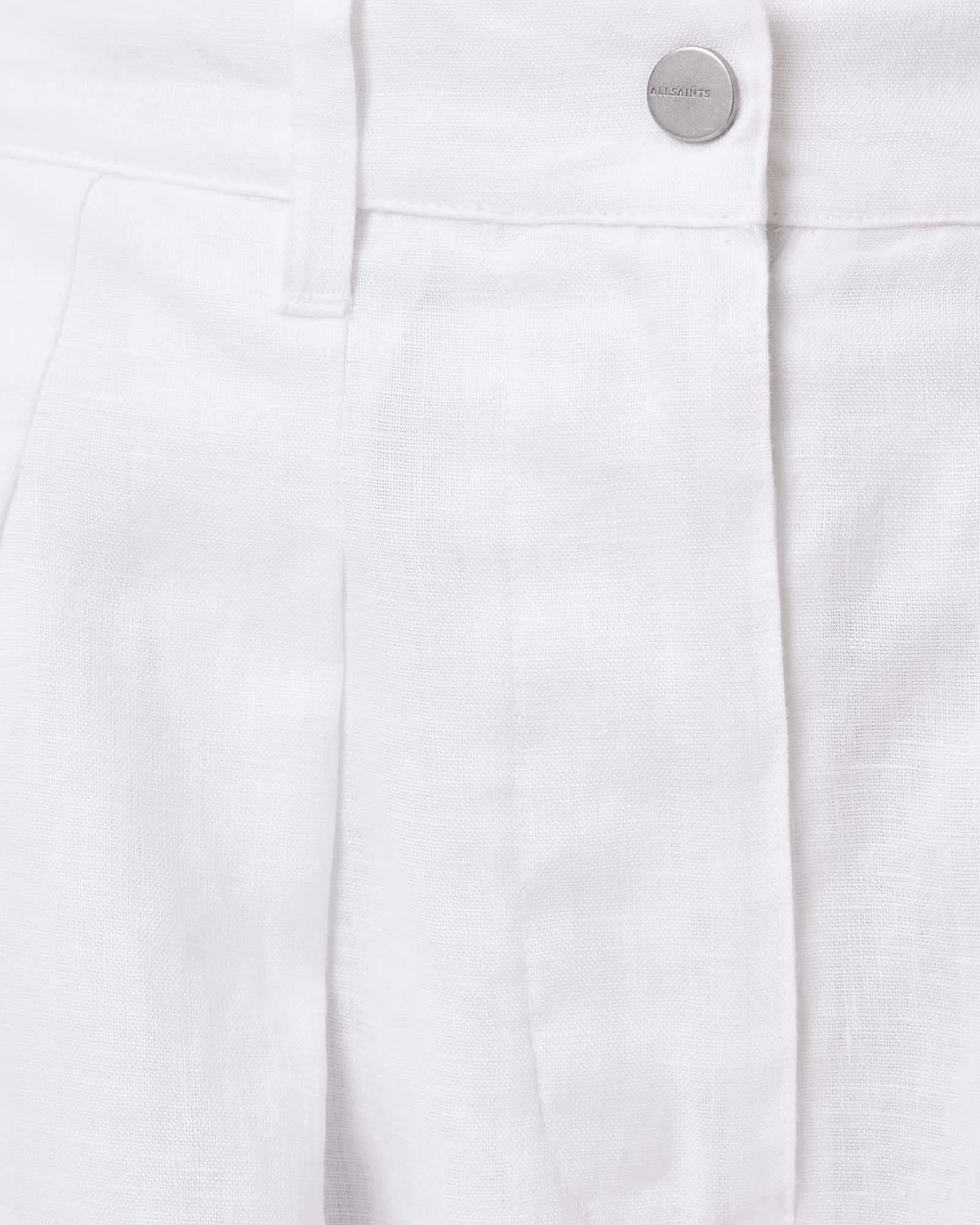 Becca Linen Barrel Leg Pants ANTIQUE WHITE | ALLSAINTS US Product Image