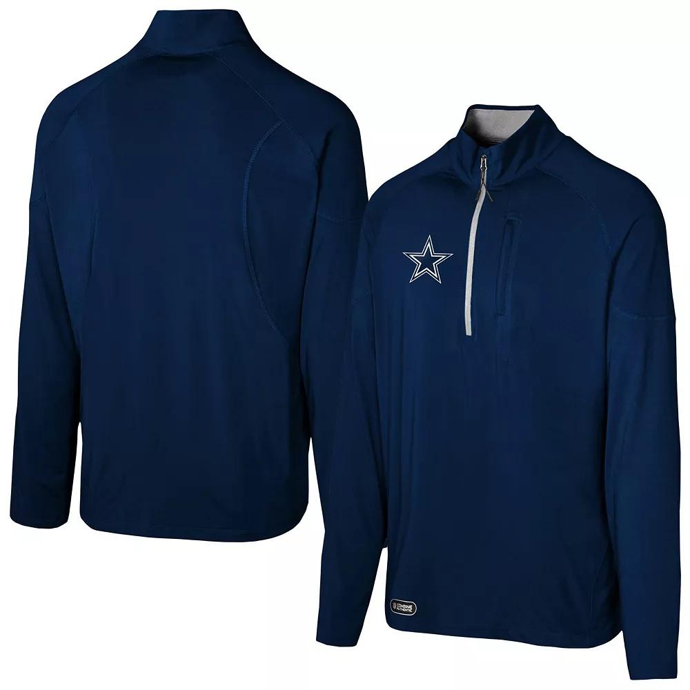 Men's Navy Dallas Cowboys Grind Iron Quarter-Zip Top,  Product Image