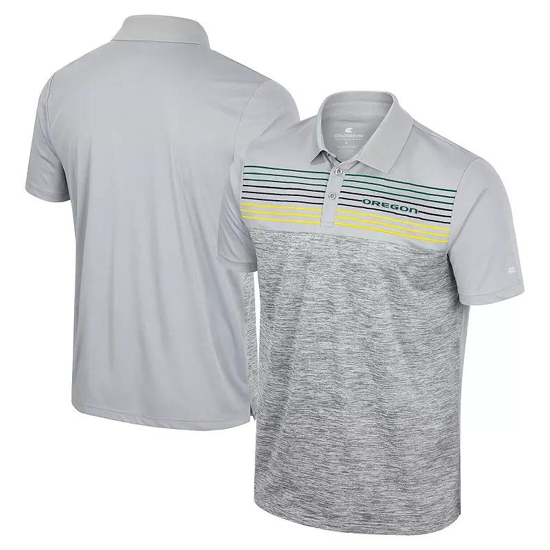 Men's Colosseum Gray Oregon Ducks Cybernetic Polo, Size: XL, Grey Product Image