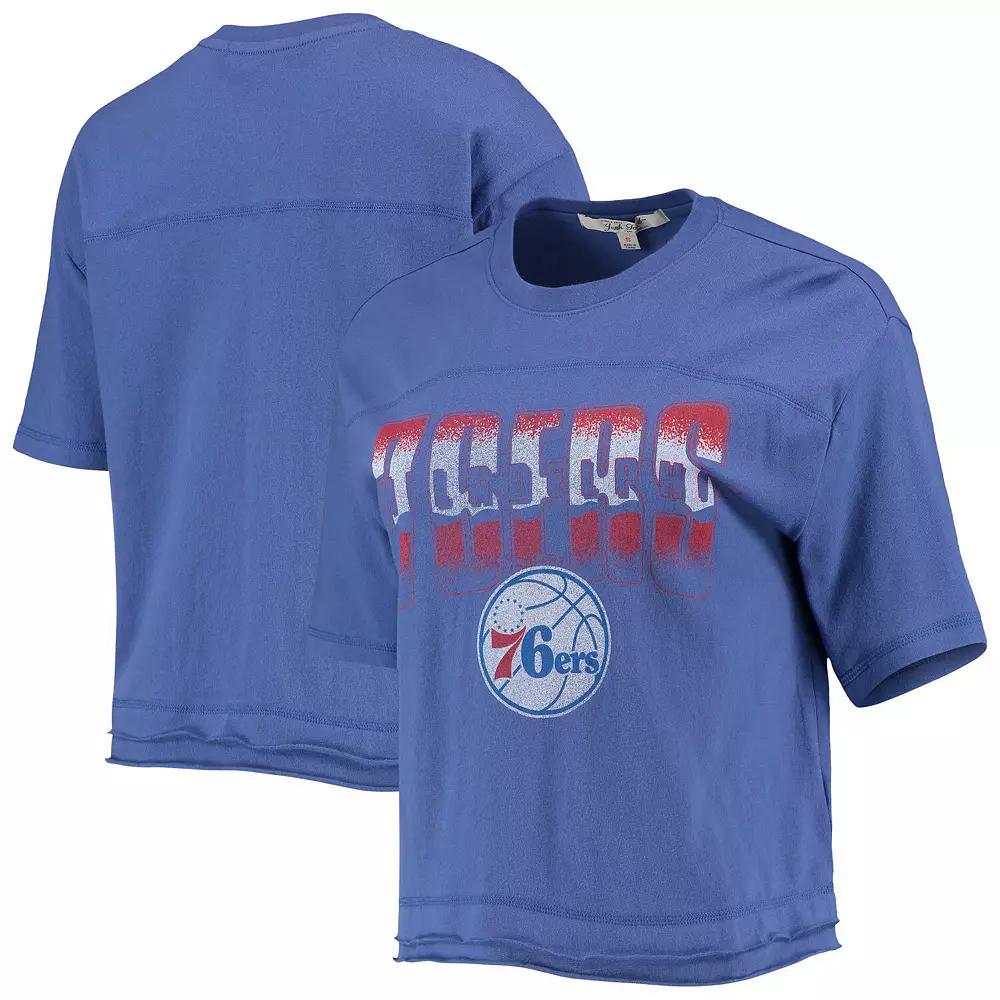 Women's Junk Food Royal Philadelphia 76ers Gradient Crop Top,  Product Image