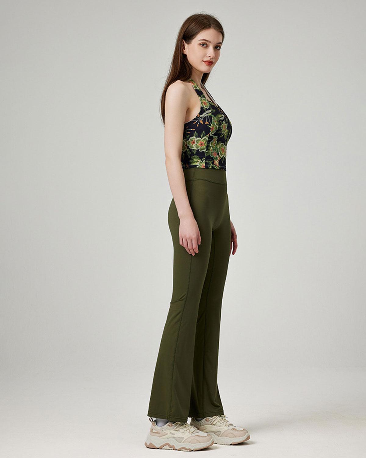 Green Natural Waisted Sleek Leggings Product Image