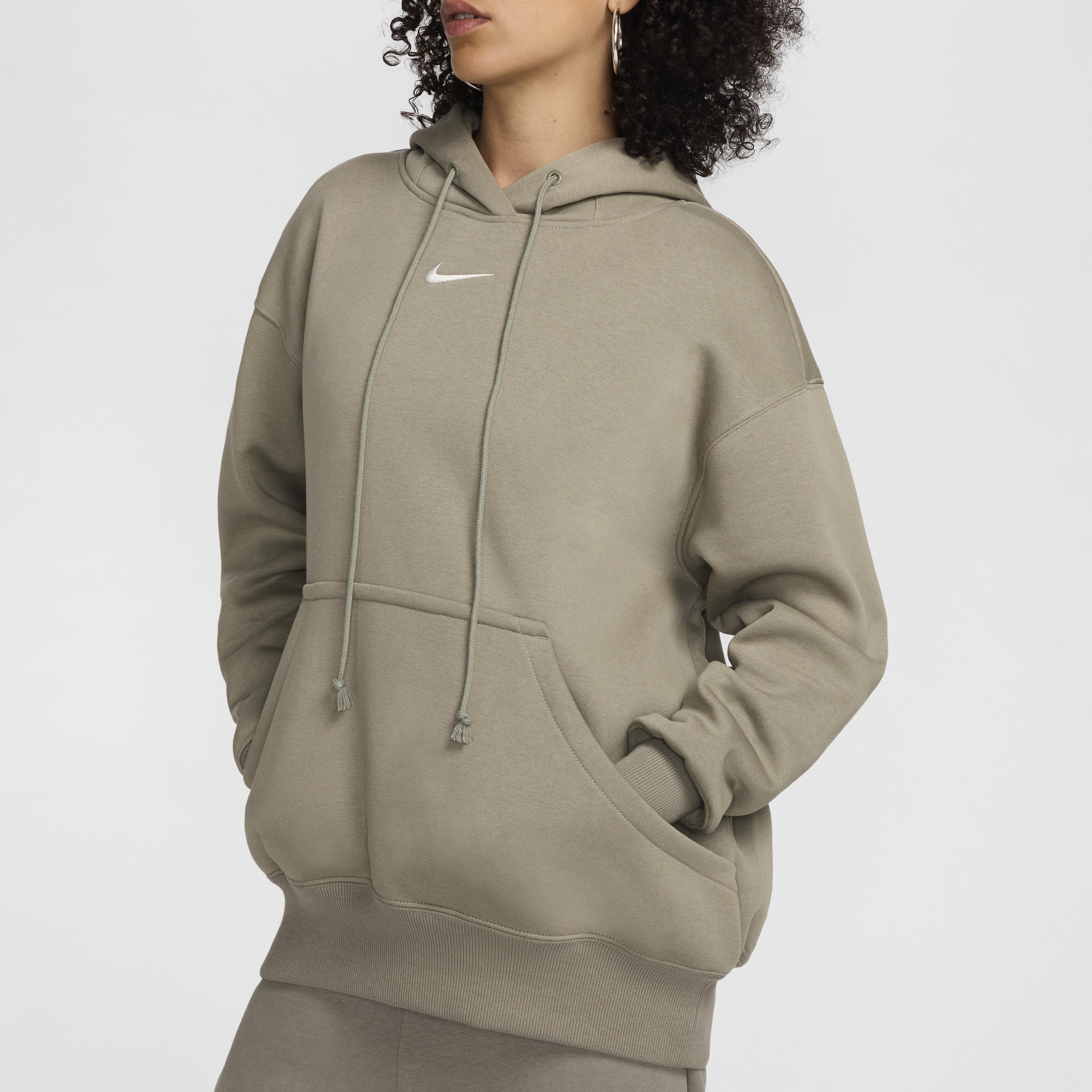 Nike Womens Nike Phoenix Fleece OS Pullover Hoodie - Womens Light Army/Sail Product Image