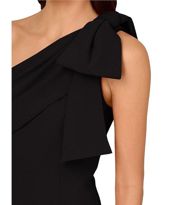 Adrianna Papell Stretch Crepe Bow One Shoulder Mermaid Gown Product Image