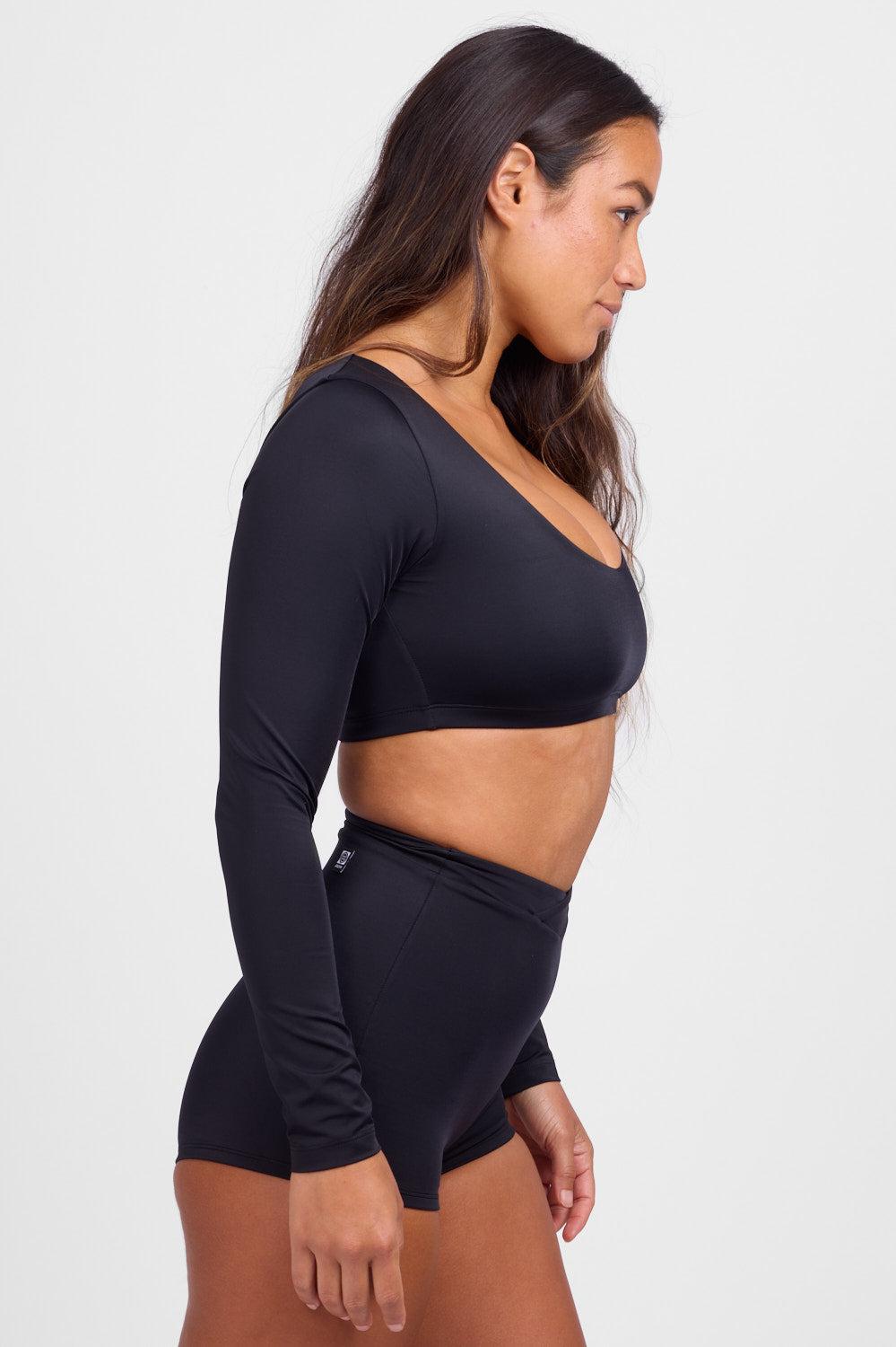 Avalon Long Sleeve Crop Rashguard - Kelp Female Product Image