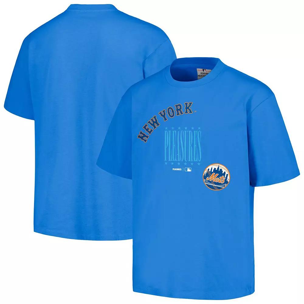 Men's PLEASURES Royal New York Mets Repurpose T-Shirt,  Product Image