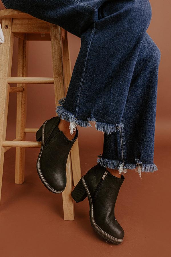 The Khloe Faux Suede Bootie in Black Product Image