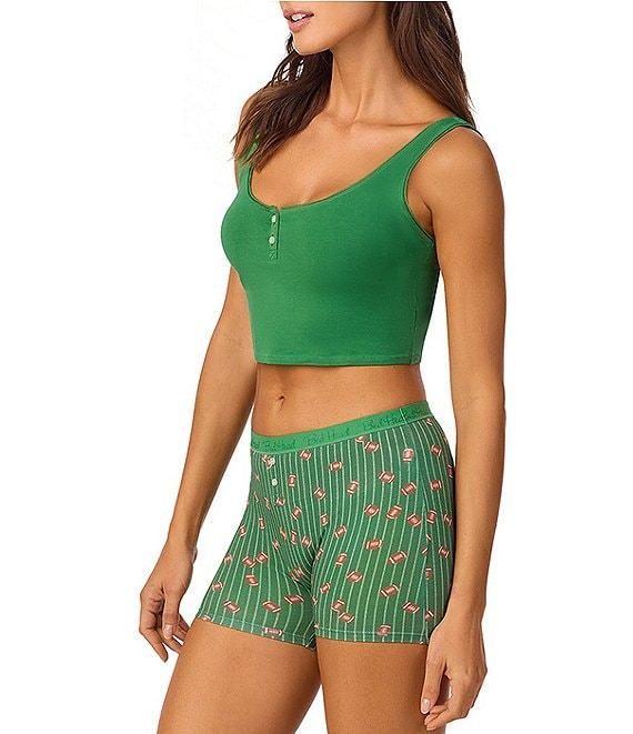 Bedhead Sleeveless Henley Knit Solid Cropped Tank Top Product Image