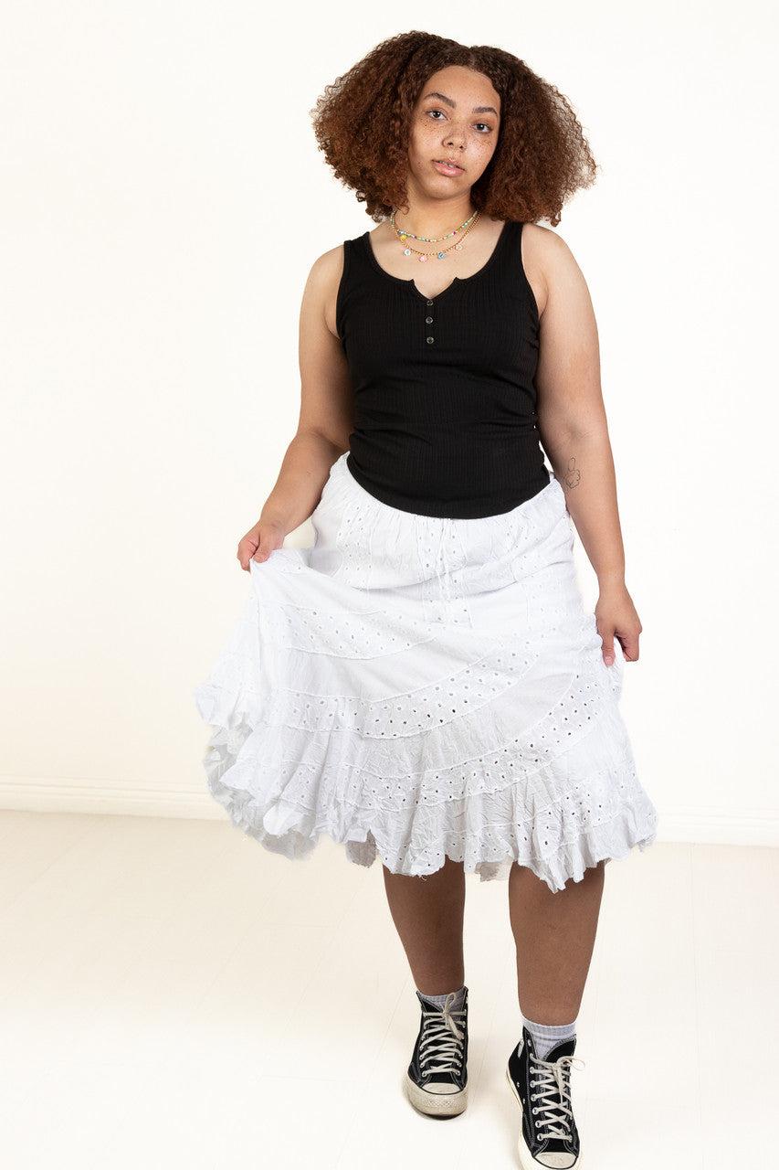 Extended Sizes Black Notch Henley Tank Product Image