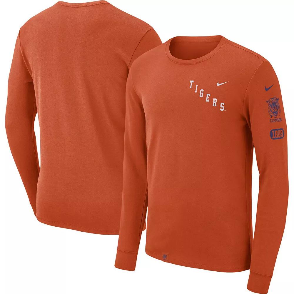 Men's Nike Orange Clemson Tigers Repeat Logo 2-Hit Long Sleeve T-Shirt, Size: Large Product Image