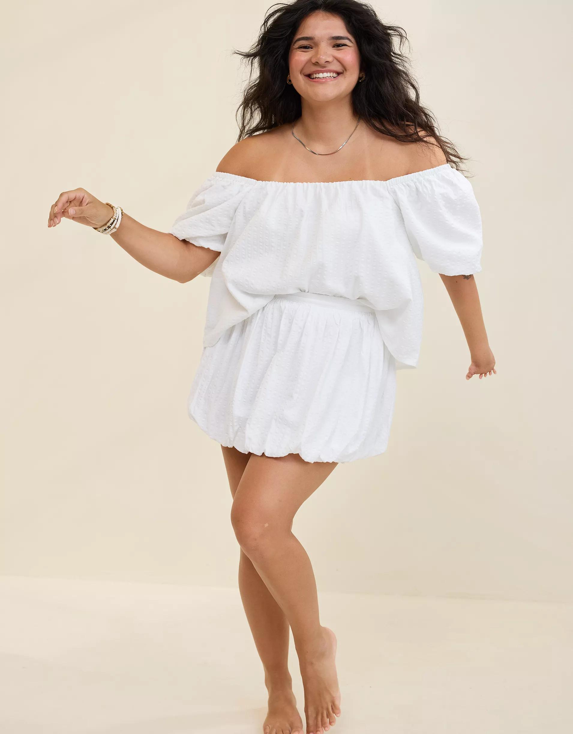 Aerie Seersucker Bubble Mini Skirt Women's Product Image