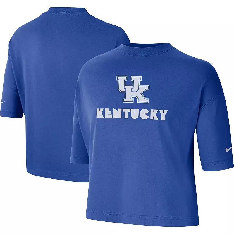 Women's Nike Royal Kentucky Wildcats Crop Performance T-Shirt, Size: Small, Blue Product Image