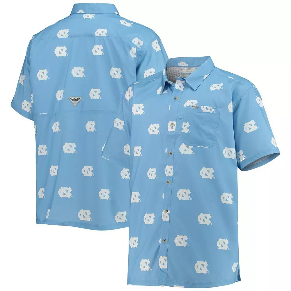 Men's Columbia Carolina Blue North Carolina Tar Heels Super Slack Tide Team Omni-Shade Button-Up Shirt,  Product Image