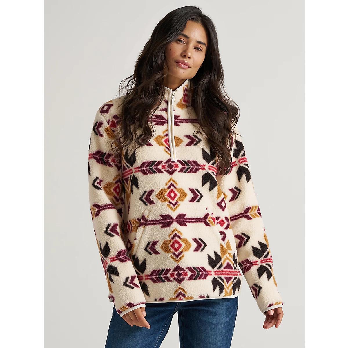 Women's Wrangler Retro® Quarter-Zip Sherpa Pullover Geo Product Image