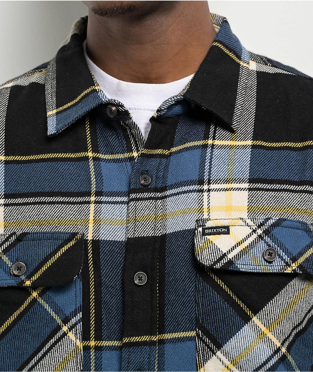Brixton Bowery Joe Blue Flannel Shirt Product Image