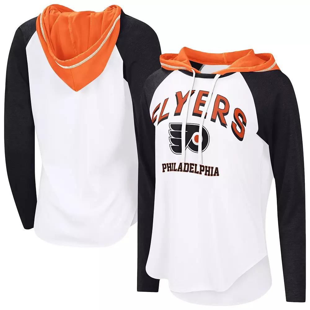 Women's G-III 4Her by Carl Banks  White Philadelphia Flyers VIP Raglan Long Sleeve Hoodie T-Shirt, Size: Medium, Fly White Product Image