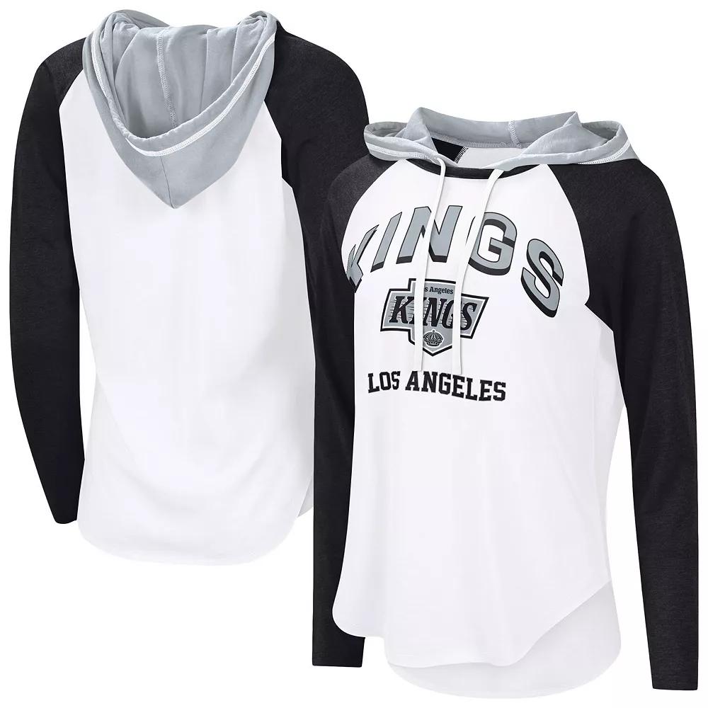Women's G-III 4Her by Carl Banks  White Los Angeles Kings VIP Raglan Long Sleeve Hoodie T-Shirt, Size: 2XL, Kgs White Product Image