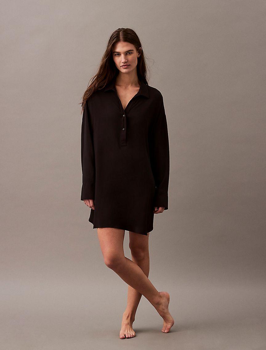 Woven Viscose Relaxed Shirt Dress Product Image