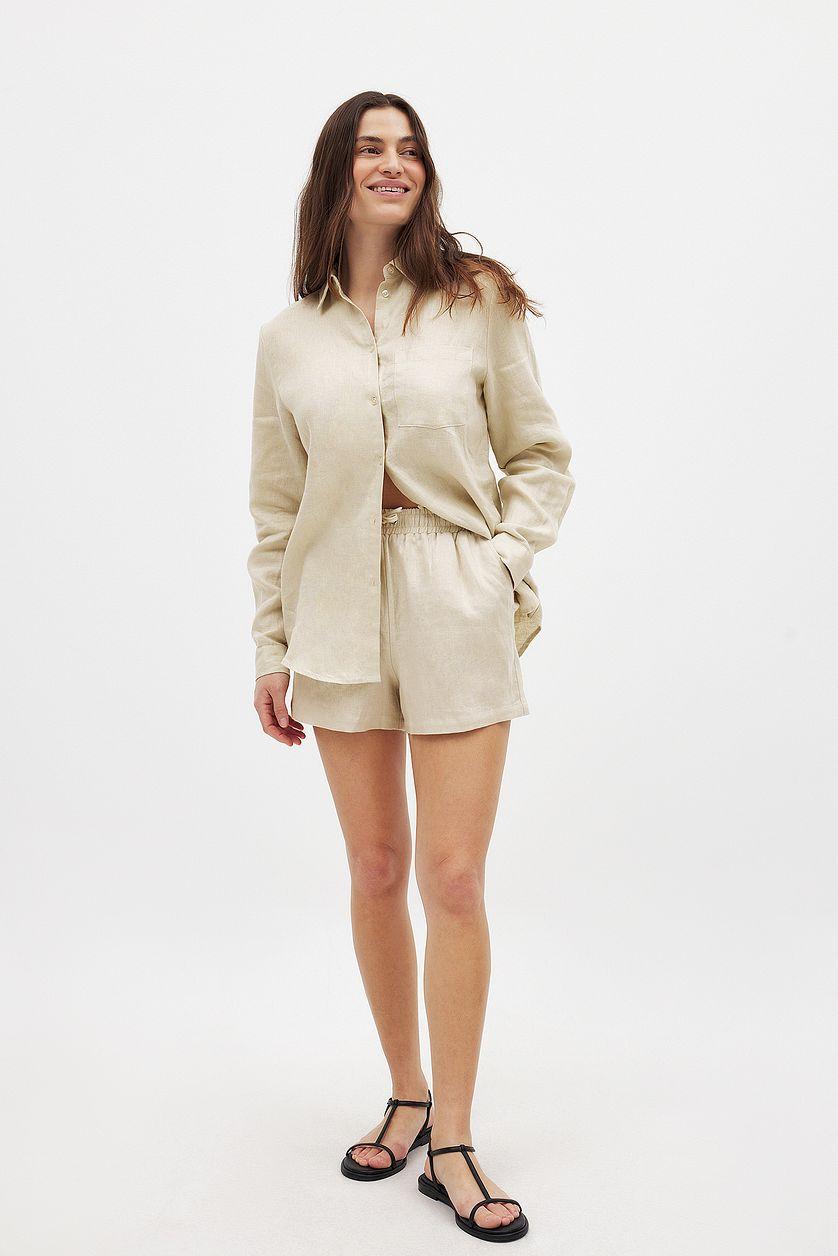 Elastic Linen Shorts Product Image