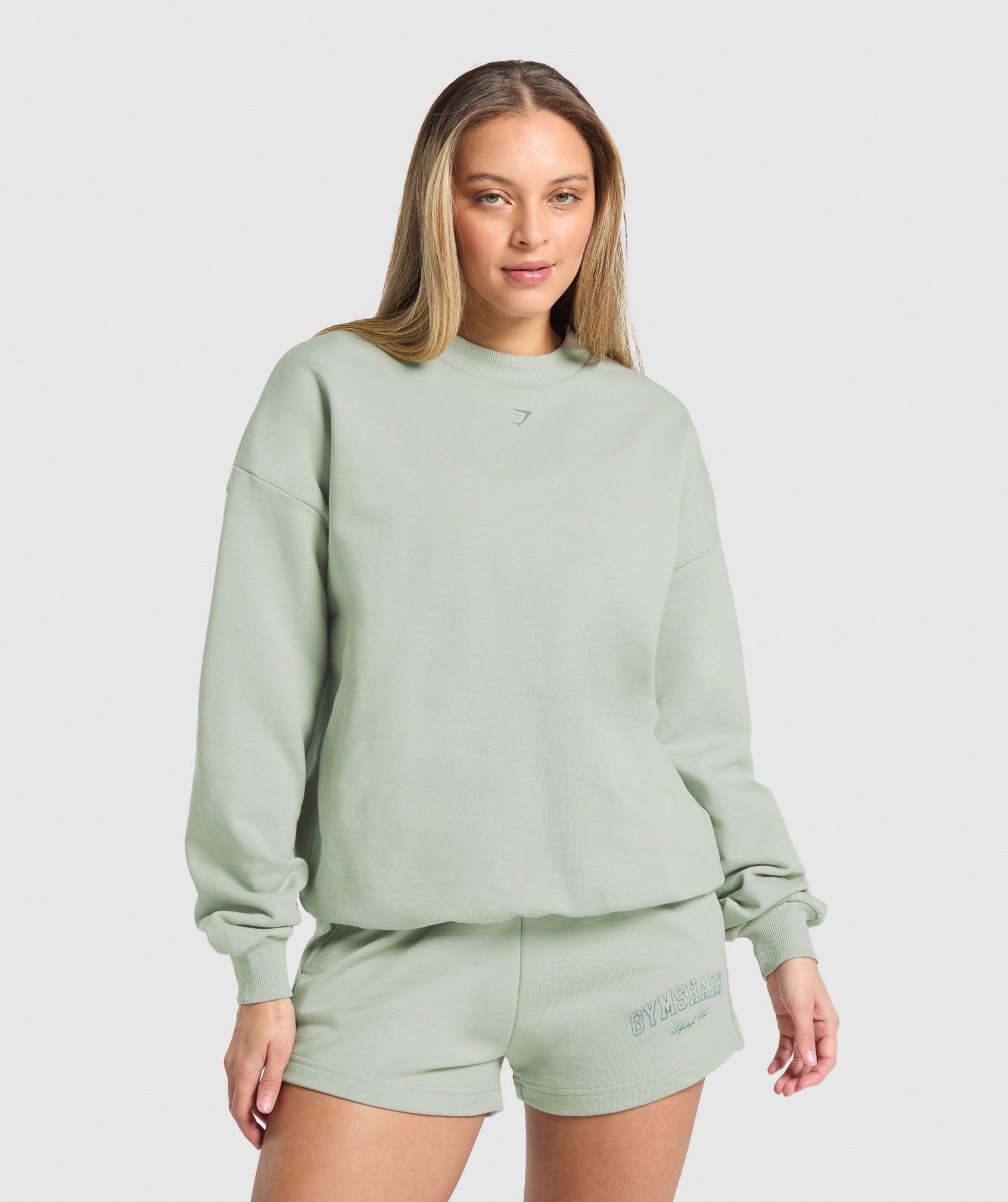 Gymshark Campus Classics Graphic Sweatshirt - Stone Grey Female Product Image