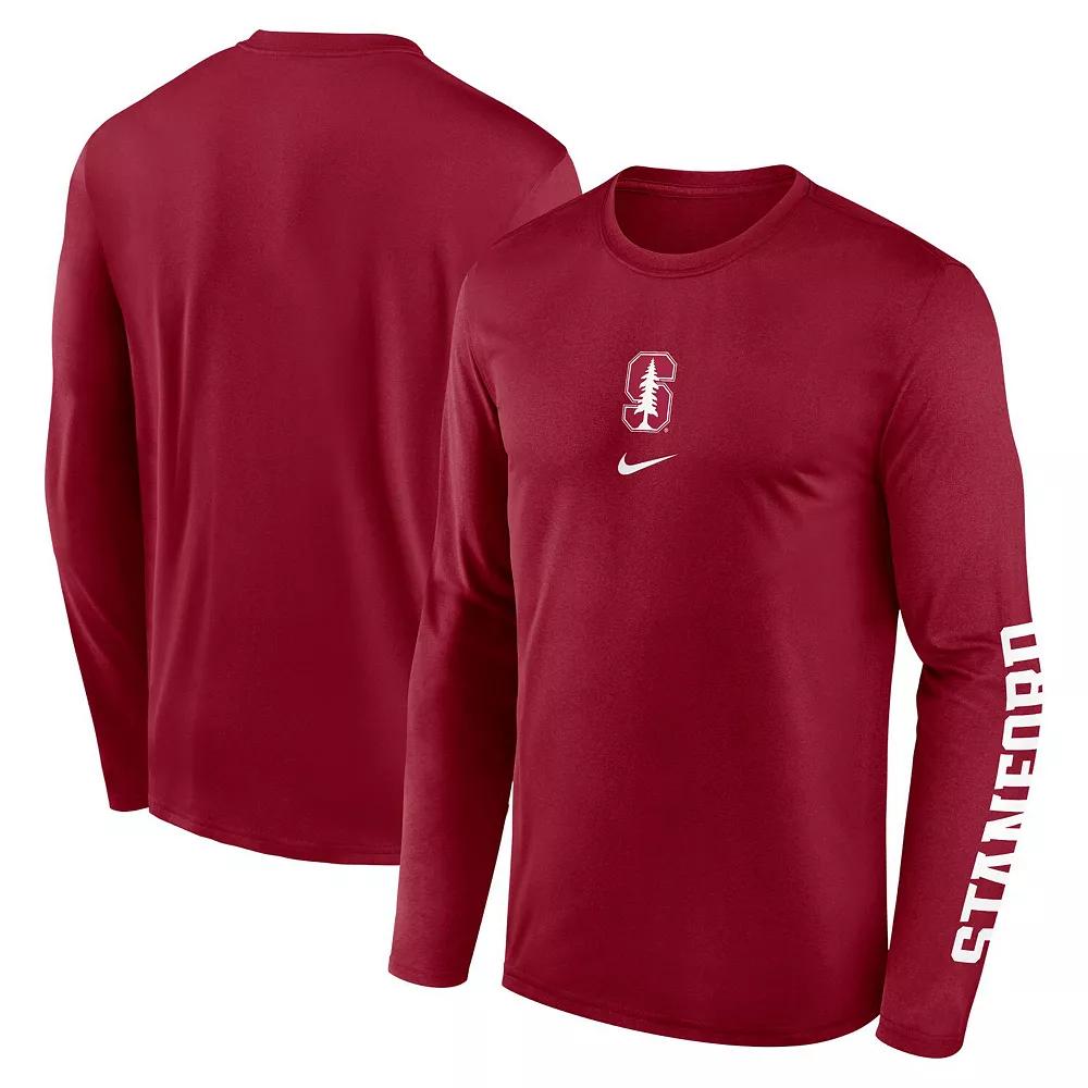 Men's Nike Cardinal Stanford Cardinal Primetime Center Lockup Two-Hit Legend Long Sleeve T-Shirt,  Product Image