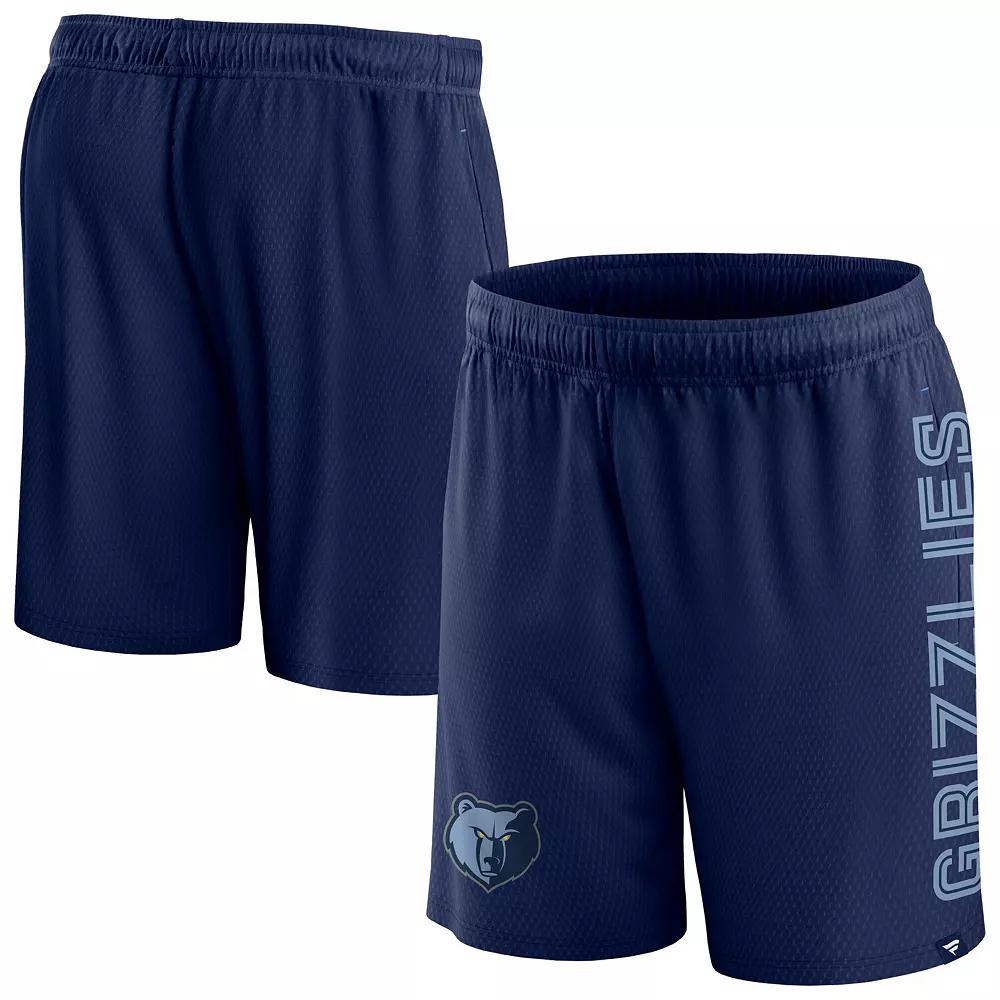 Men's Fanatics Branded Navy Memphis Grizzlies Post Up Mesh Shorts,  Product Image