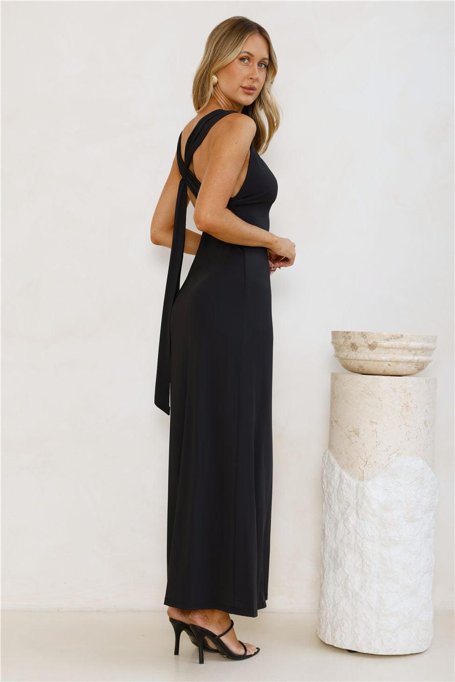 Romance Unveiled Maxi Dress Black Product Image