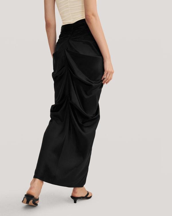 Malus Draped Front Knot Skirt Product Image