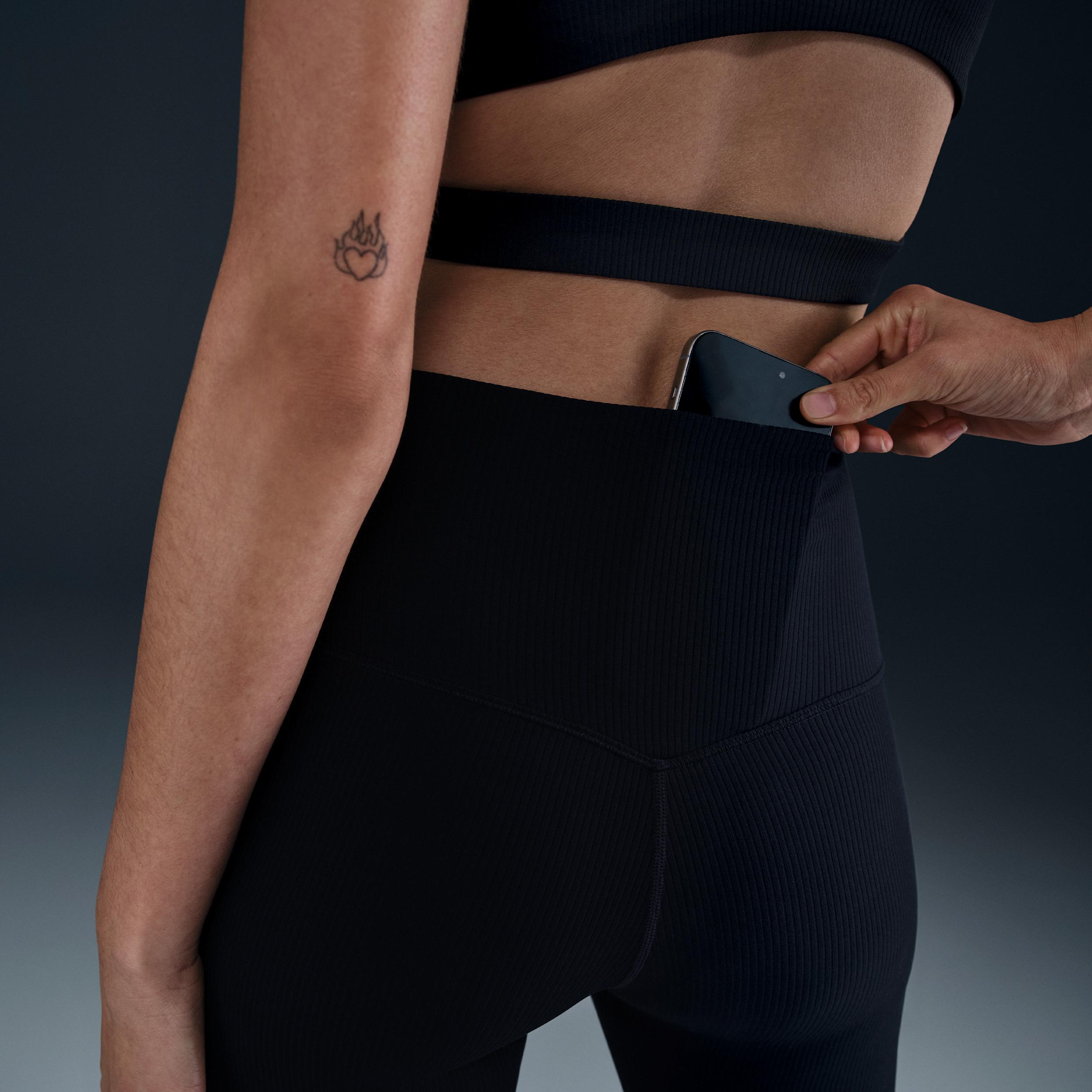 Nike Womens Zenvy Rib High-Waisted 7/8 Leggings | HF1443-010 Product Image