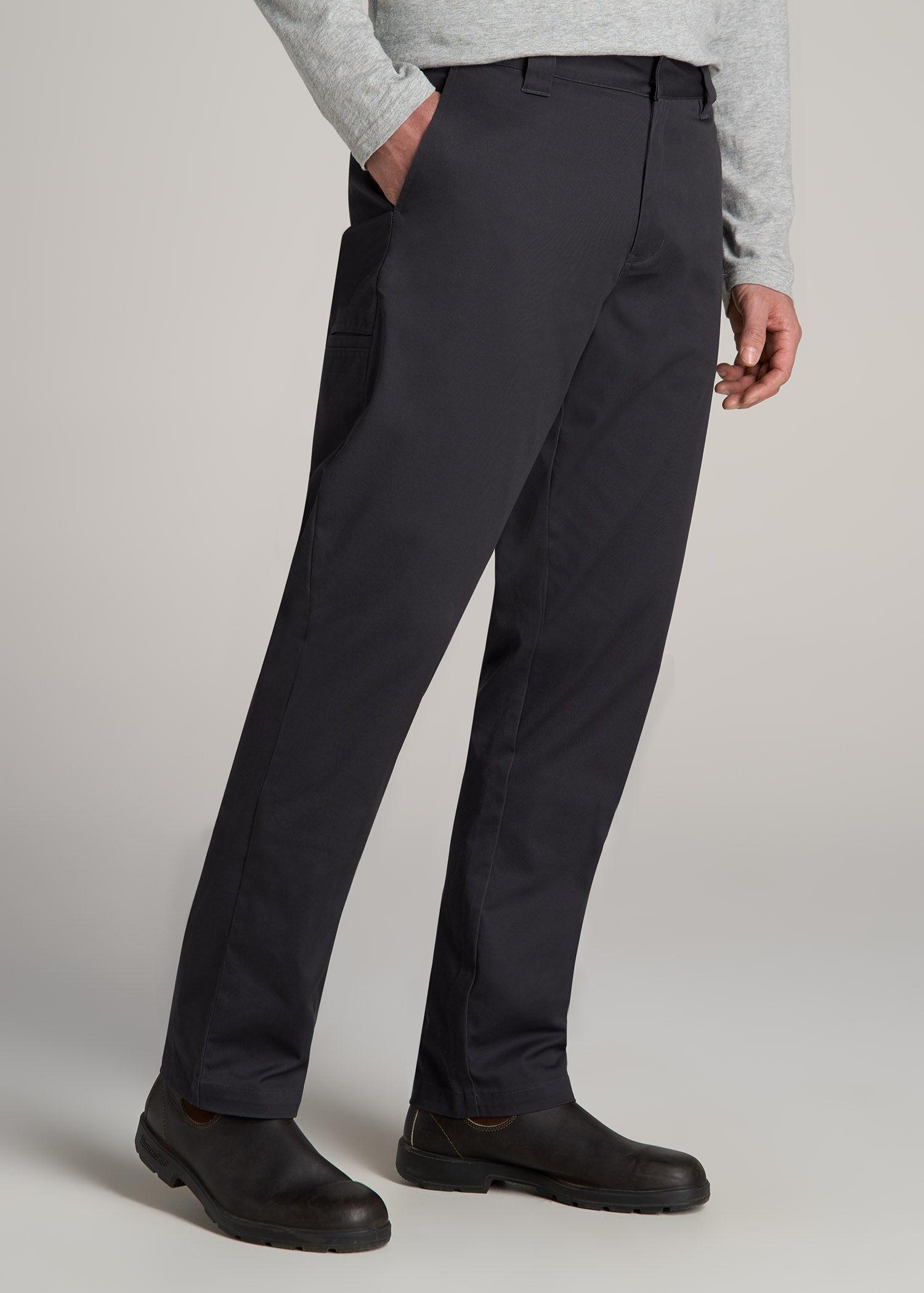 LJ&S Stretch Twill STRAIGHT-LEG Work Pants for Tall Men in Asphalt Male Product Image