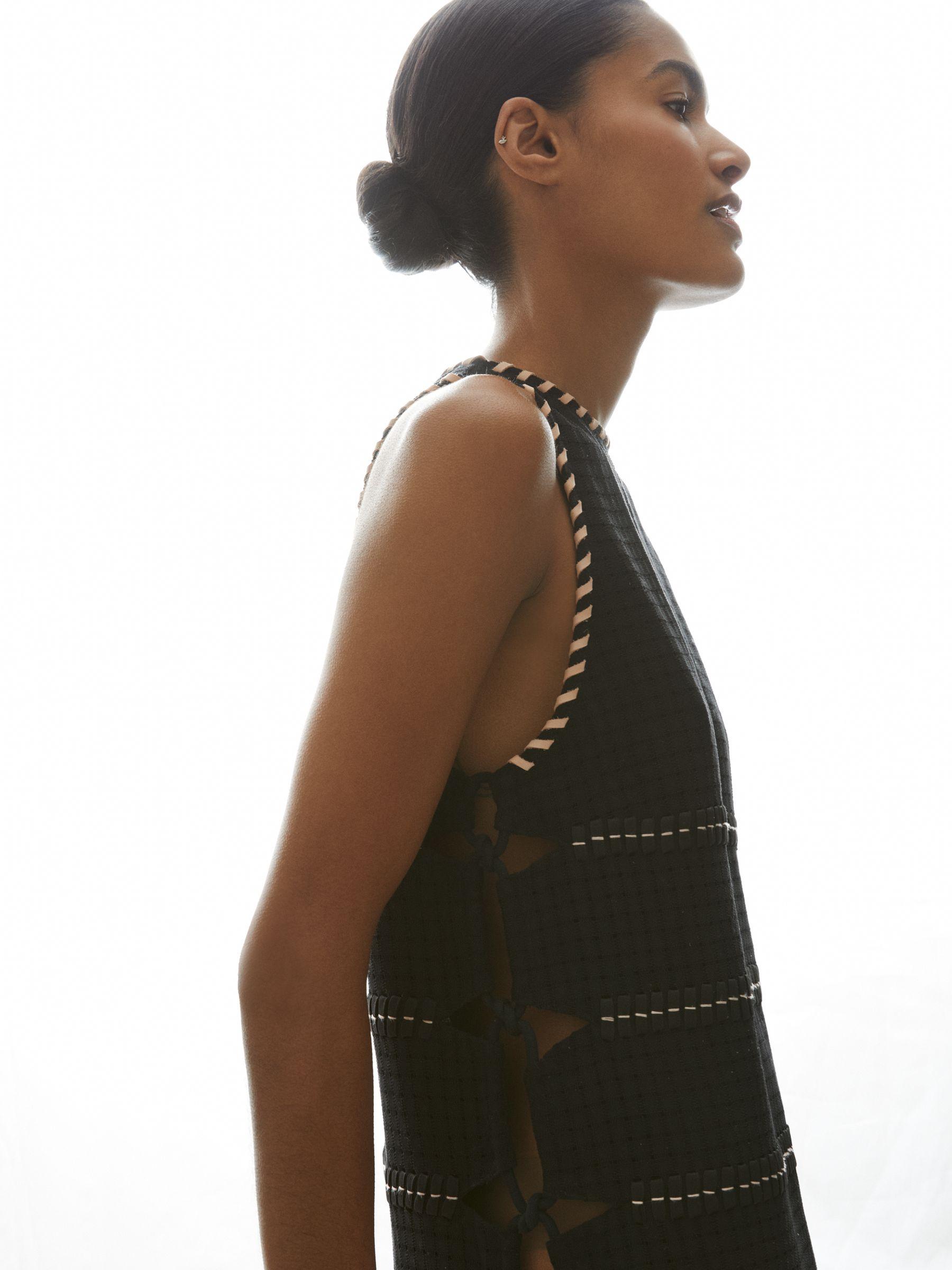 Atelier Cotton Whipstitch Mini Dress in Black Product Image