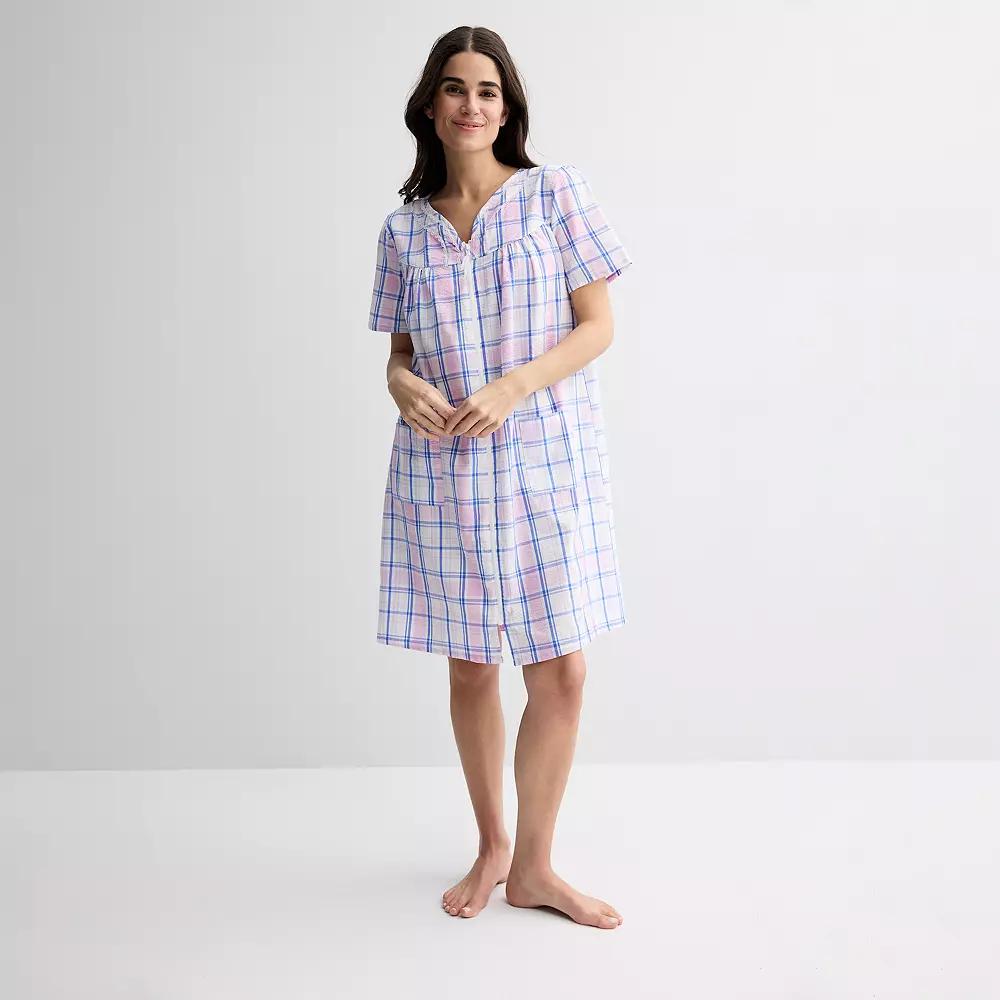 Petite Croft & Barrow® Woven Zip Sleep Robe, Women's,  Product Image