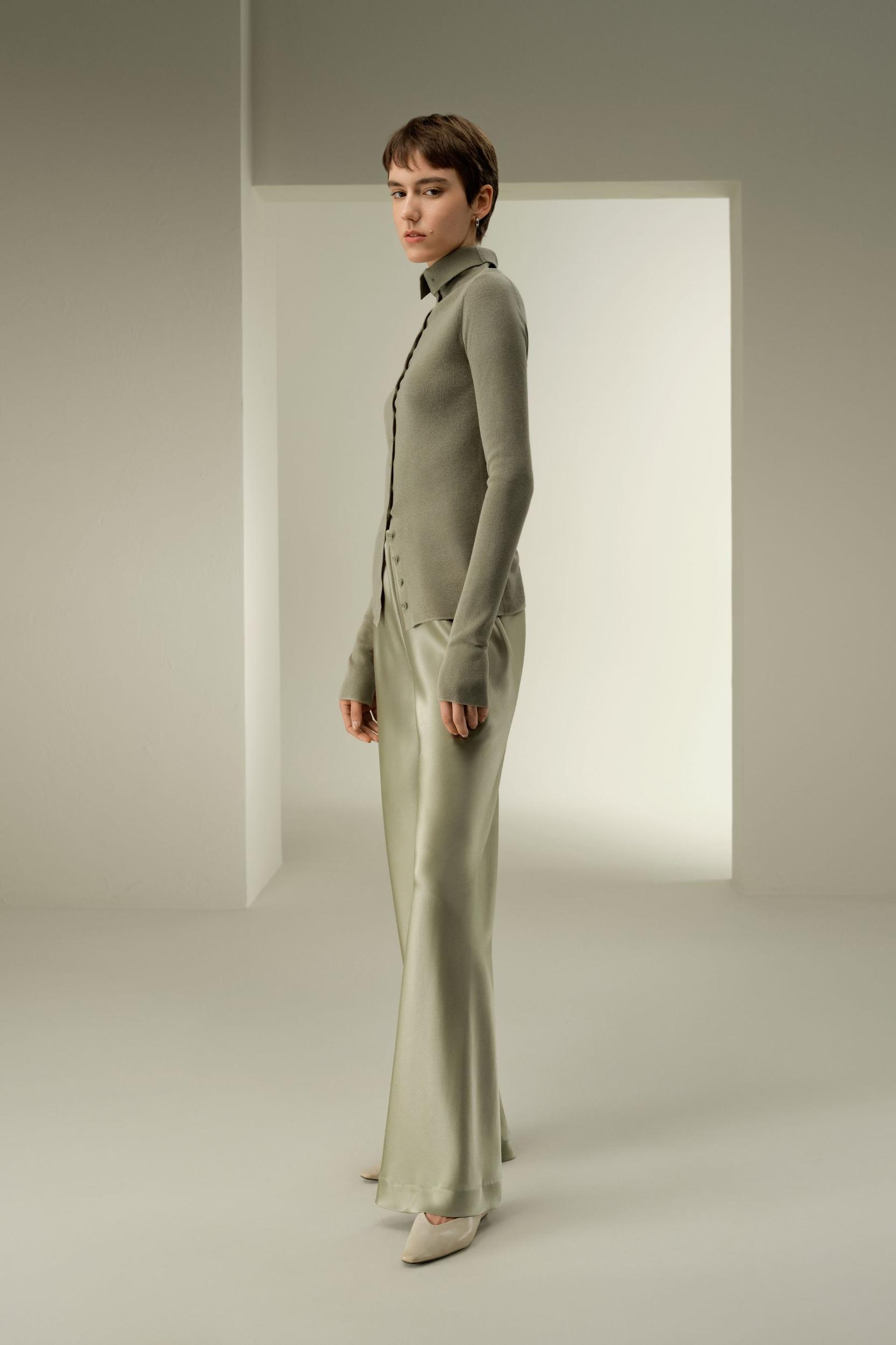 Slim Fit Silk Cashmere Sweater Product Image