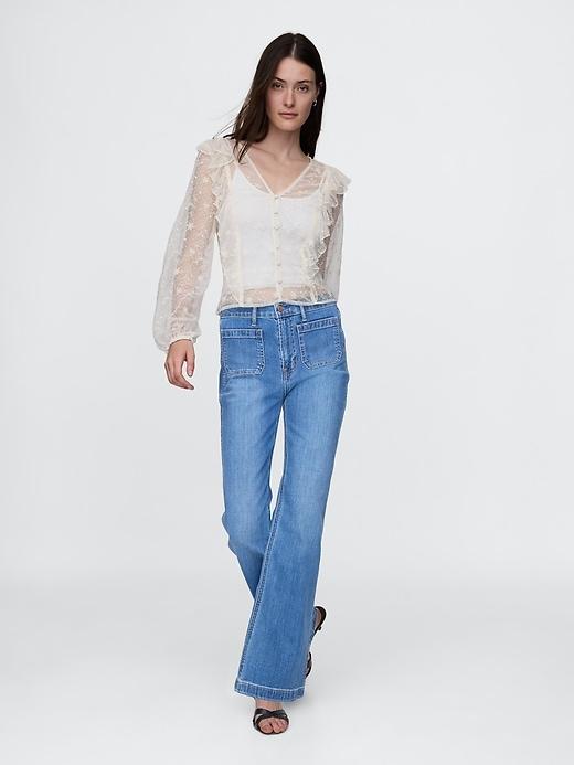 Recycled Lace Ruffle Top Product Image