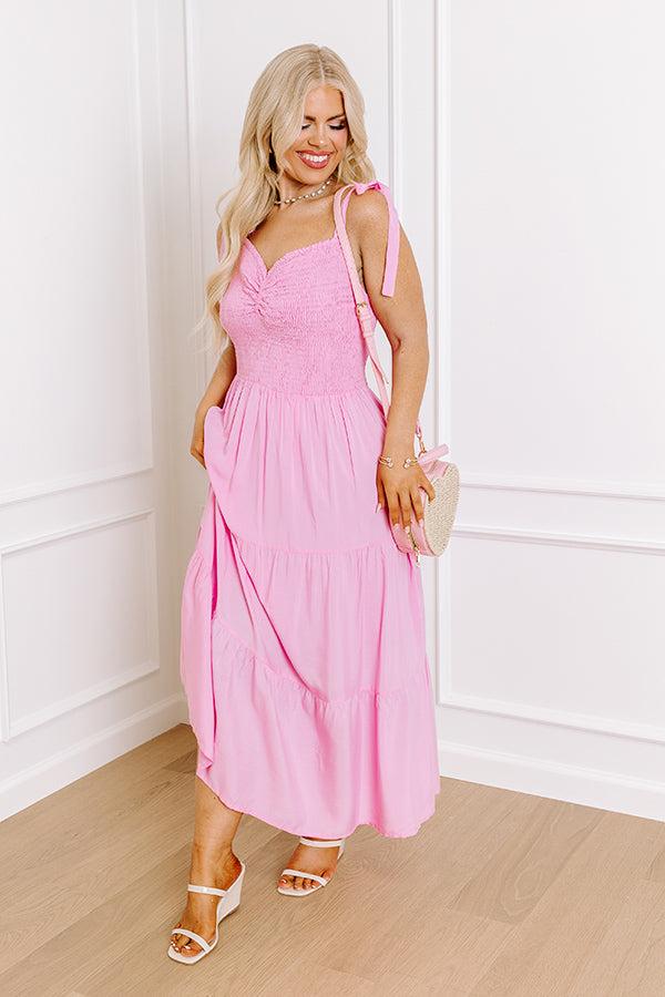 Tucson Stroll Smocked Midi in Pink Curves Product Image
