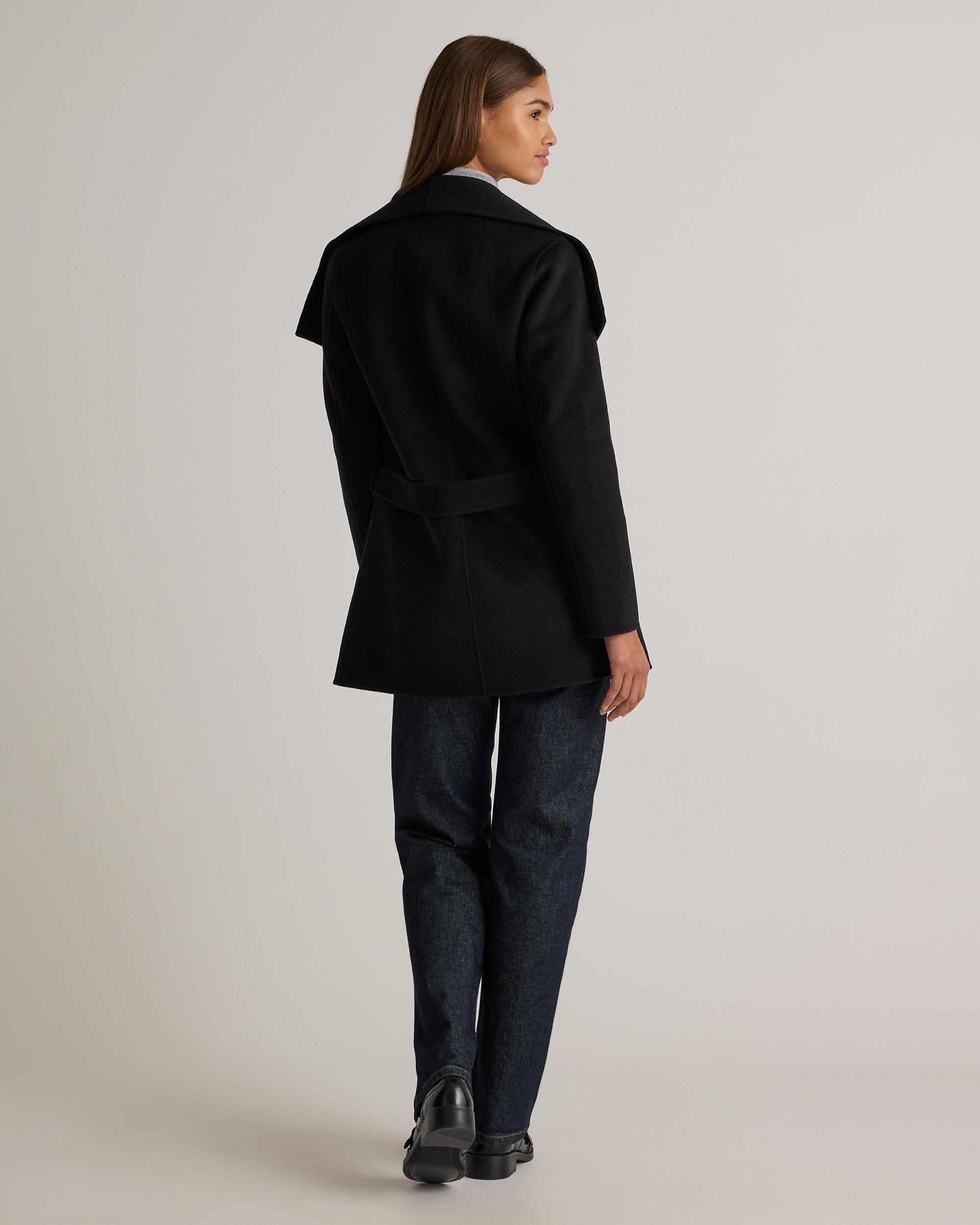 Quince | Women's Double-Faced Merino Wool Draped Collar Short Wrap Coat Product Image