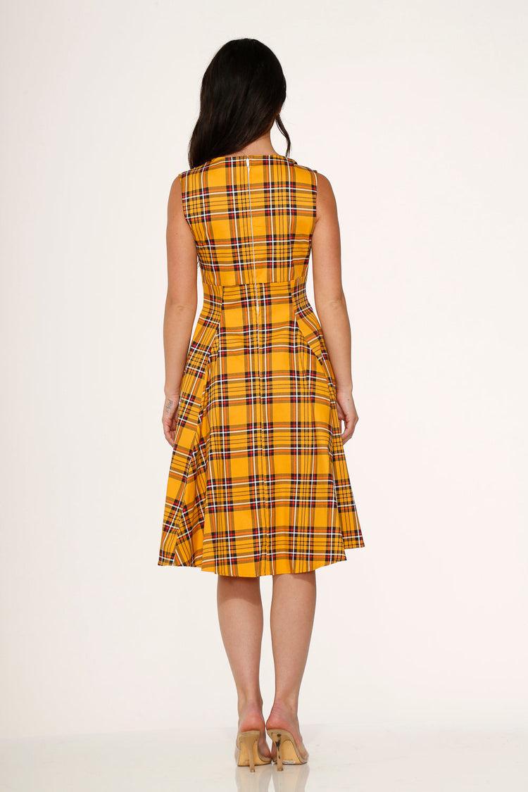 Yellow Plaid Swing Dress Product Image